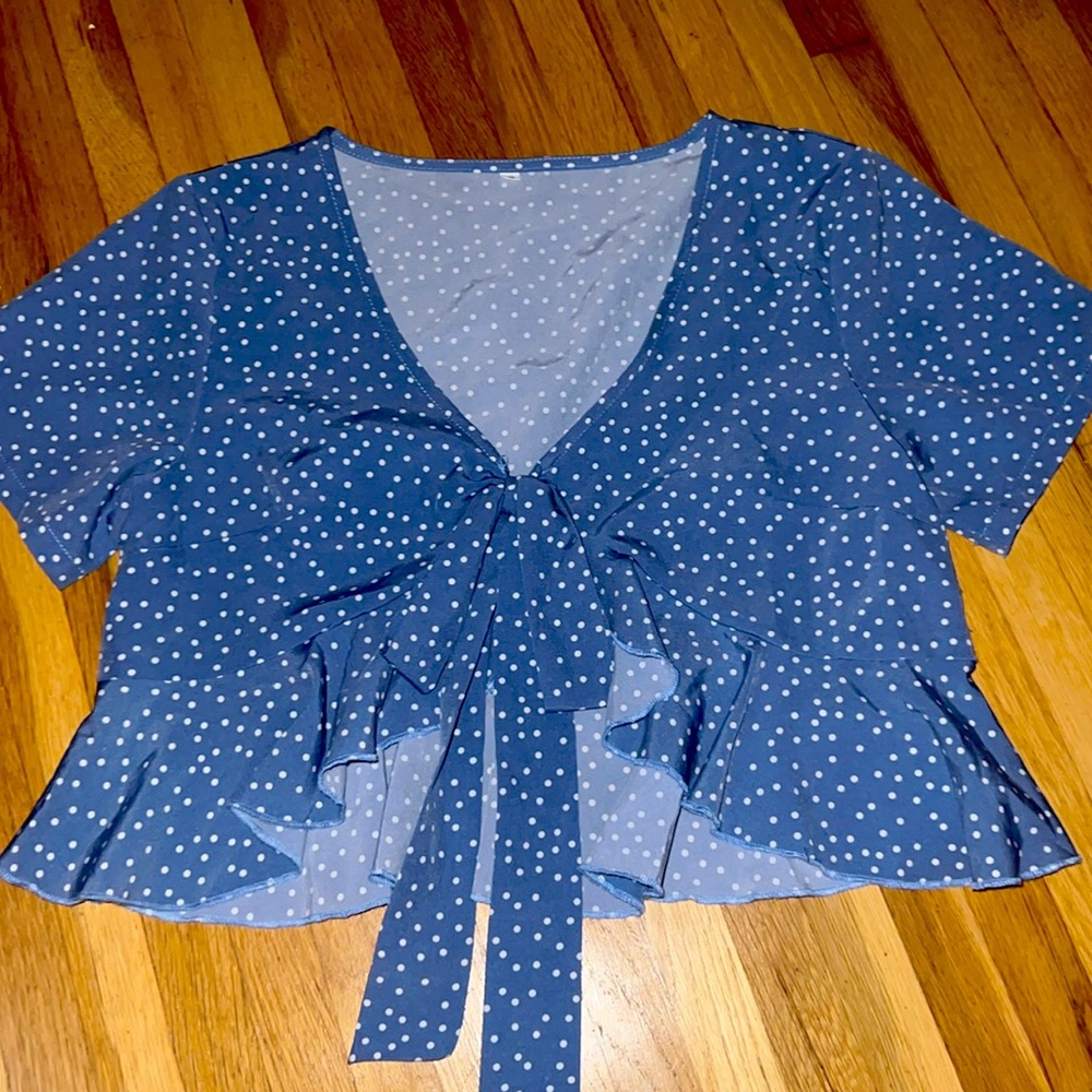 shein polka dot blouse